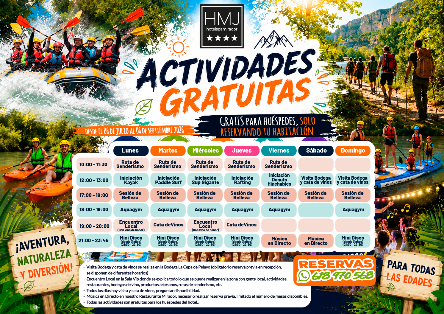 Actividades Verano Hotel Spa Mirador